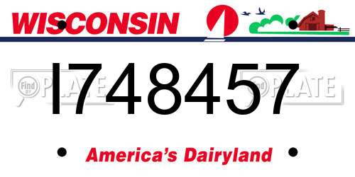 I748457 Wisconsin License Plate