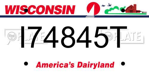 I74845T Wisconsin License Plate