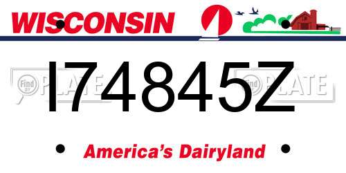 I74845Z Wisconsin License Plate