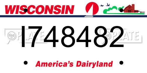 I748482 Wisconsin License Plate