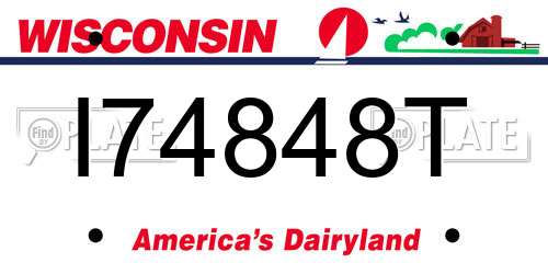I74848T Wisconsin License Plate