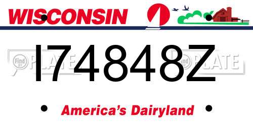 I74848Z Wisconsin License Plate