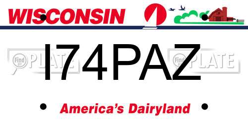 I74PAZ Wisconsin License Plate