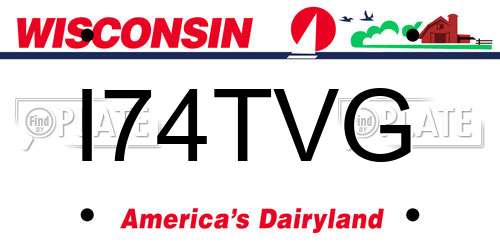 I74TVG Wisconsin License Plate