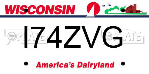 I74ZVG Wisconsin License Plate