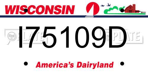 I75109D Wisconsin License Plate