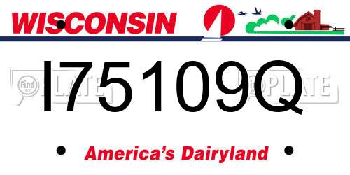 I75109Q Wisconsin License Plate