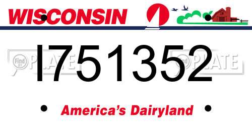 I751352 Wisconsin License Plate