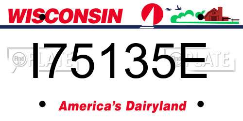 I75135E Wisconsin License Plate