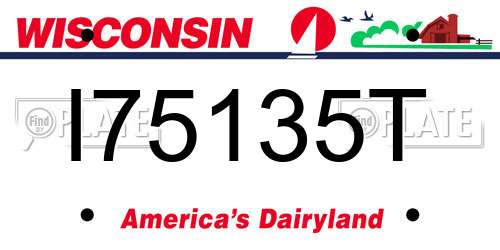 I75135T Wisconsin License Plate
