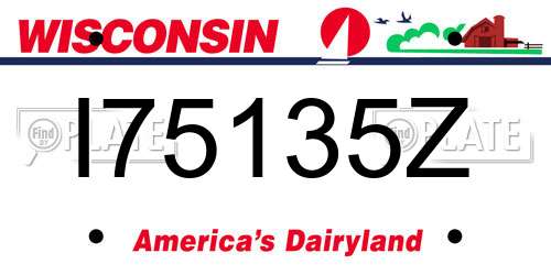 I75135Z Wisconsin License Plate