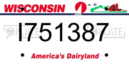 I751387 Wisconsin License Plate