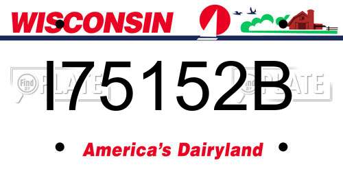 I75152B Wisconsin License Plate