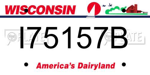 I75157B Wisconsin License Plate