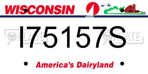 I75157S Wisconsin License Plate