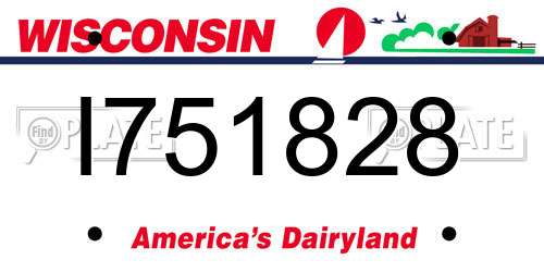 I751828 Wisconsin License Plate