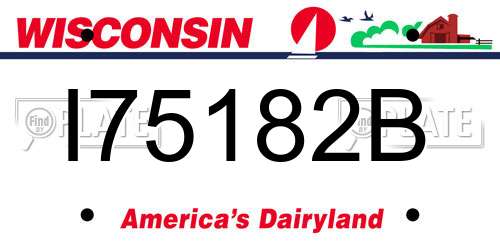 I75182B Wisconsin License Plate