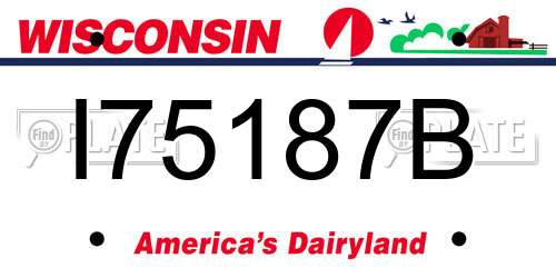 I75187B Wisconsin License Plate