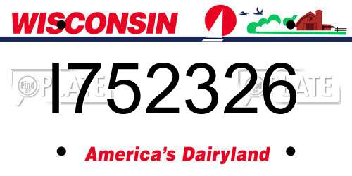 I752326 Wisconsin License Plate