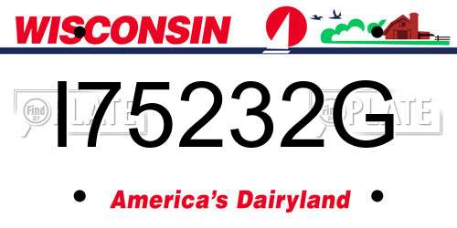 I75232G Wisconsin License Plate