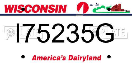 I75235G Wisconsin License Plate