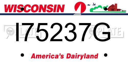 I75237G Wisconsin License Plate