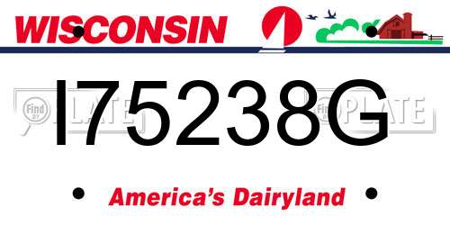 I75238G Wisconsin License Plate