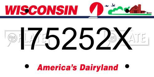 I75252X Wisconsin License Plate
