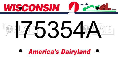 I75354A Wisconsin License Plate