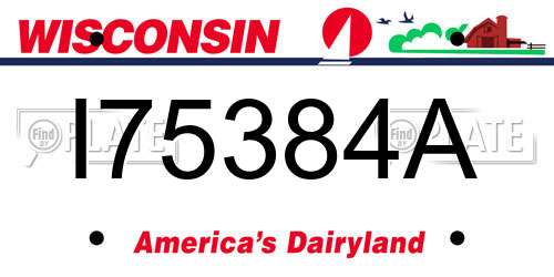 I75384A Wisconsin License Plate