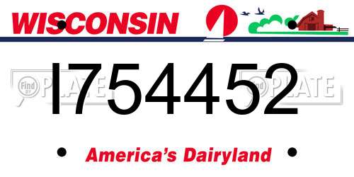 I754452 Wisconsin License Plate