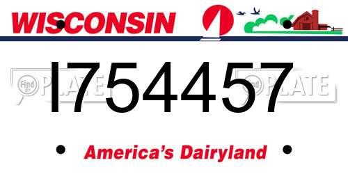 I754457 Wisconsin License Plate