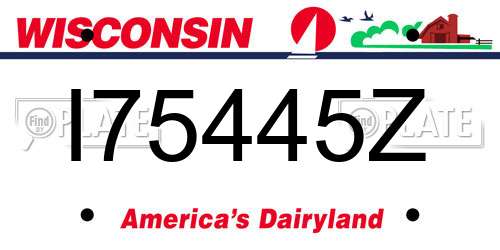 I75445Z Wisconsin License Plate