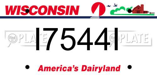 I7544I Wisconsin License Plate