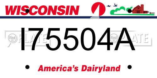 I75504A Wisconsin License Plate