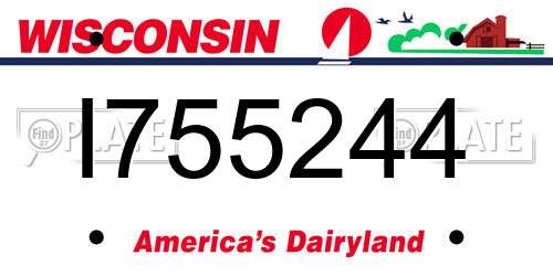 I755244 Wisconsin License Plate