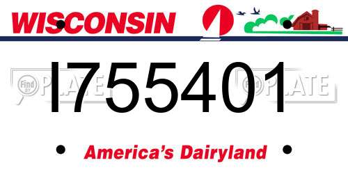 I755401 Wisconsin License Plate