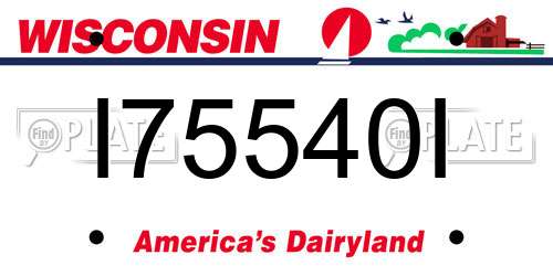 I75540I Wisconsin License Plate