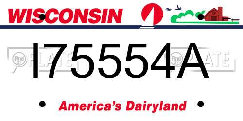 I75554A Wisconsin License Plate