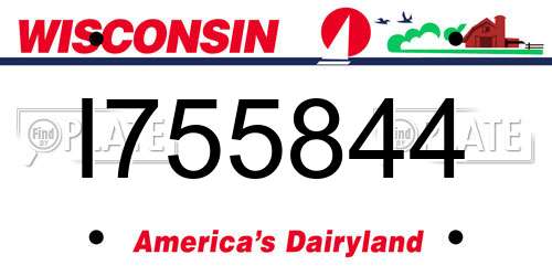 I755844 Wisconsin License Plate