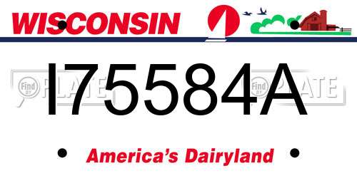 I75584A Wisconsin License Plate