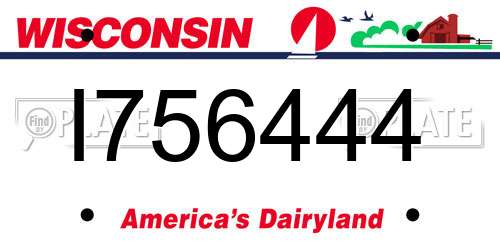 I756444 Wisconsin License Plate