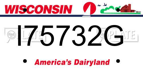 I75732G Wisconsin License Plate