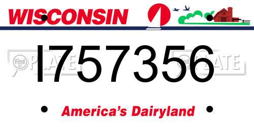 I757356 Wisconsin License Plate