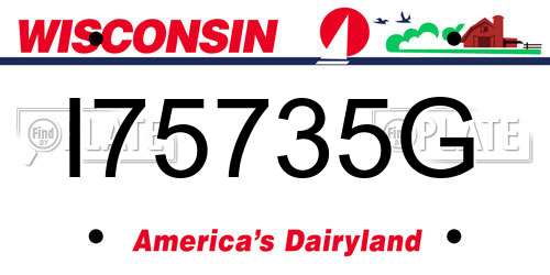 I75735G Wisconsin License Plate