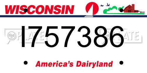I757386 Wisconsin License Plate