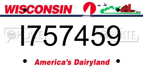 I757459 Wisconsin License Plate