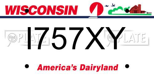 I757XY Wisconsin License Plate