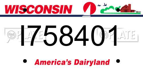 I758401 Wisconsin License Plate