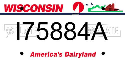 I75884A Wisconsin License Plate